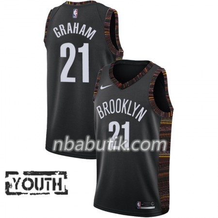 NBA Børn Trøje Brooklyn Nets Treveon Graham 21 2018-19 Nike City Edition Sort Swingman